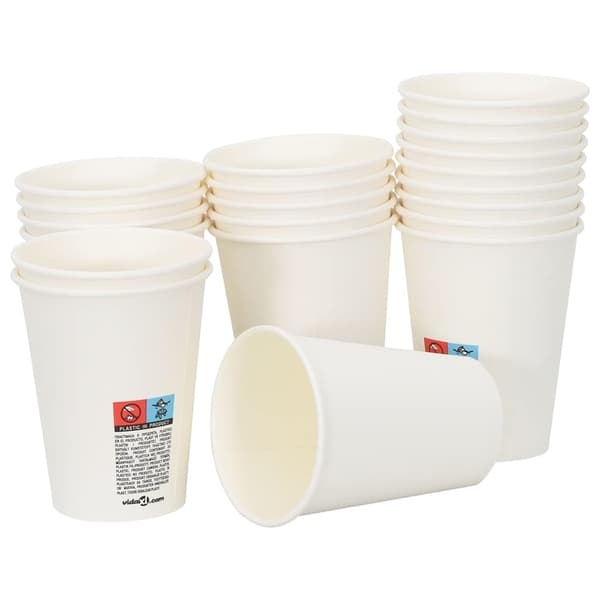 vidaXL Pappmuggar med lock, 1000 st, 300 ml