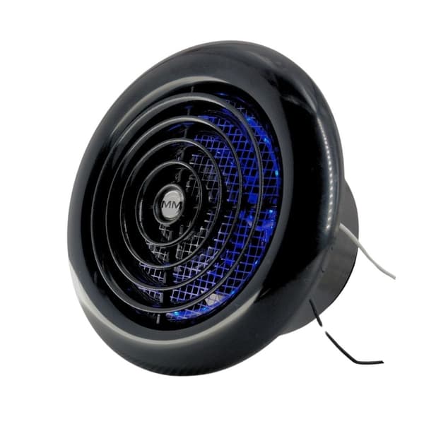 Loftventilator med LED-belysning Blå MMR 100 Sort rund