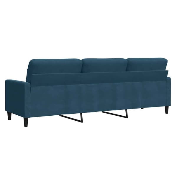 vidaXL 3-sitssoffa blå 210 cm klädd i sammet