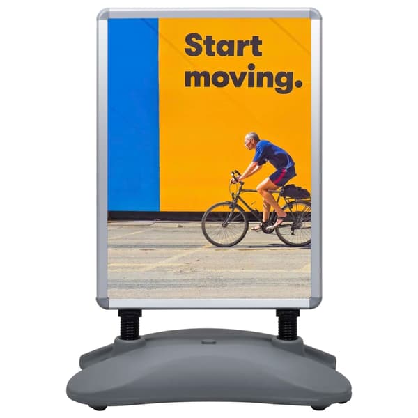 vidaXL A1-posterställ med vattenbas, grå, aluminiumlegering