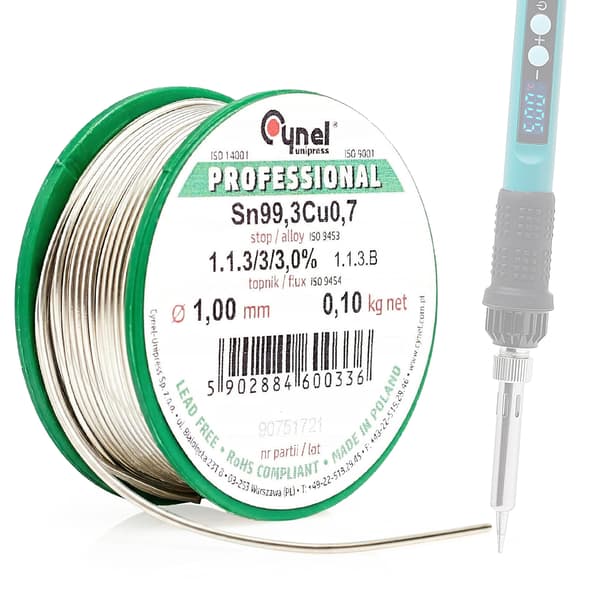 Tin Cynel lyijytön Sn99.3CU0.7 1.00mm 100g