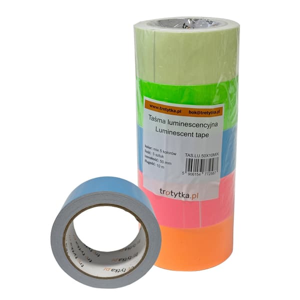 Fluorescerande tejp 50 mm x 10 m blå