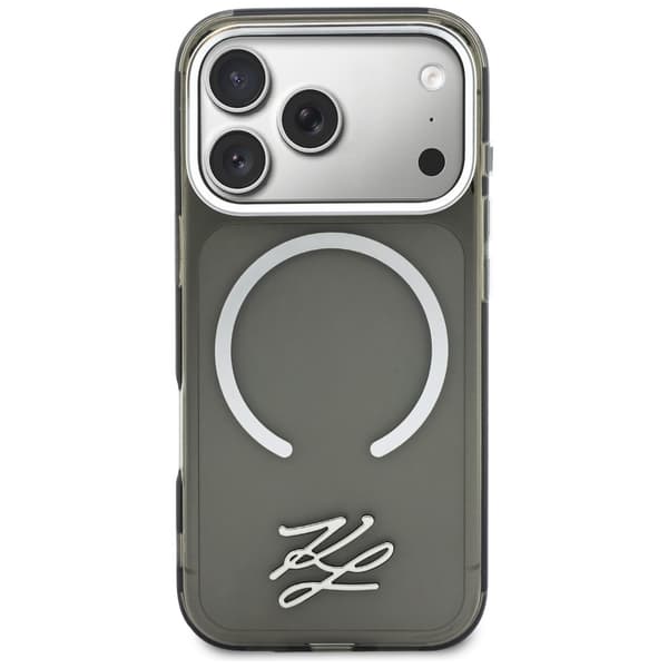 Karl Lagerfeld IML KL Script Logo MagSafe-cover til iPhone 17 Pro Max, sort