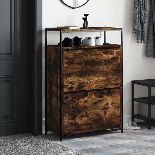 vidaXL skoskab røget eg 75x34x112 cm