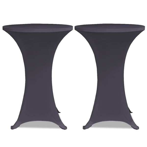 vidaXL Elastiska bordsdukar, 4 st, 80 cm, Antracit