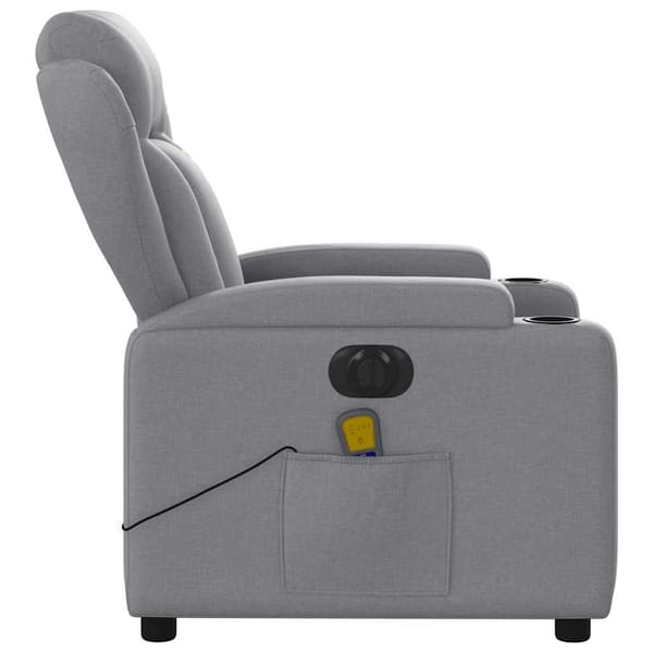 vidaXL elektrisk massagestol med lænefunktion lysegrå stof