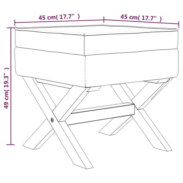 vidaXL Förvaringspall 45x45x49 cm Tyg