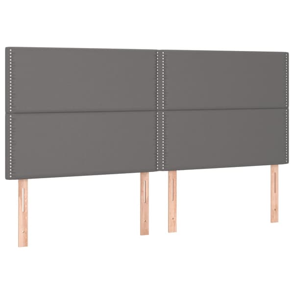 vidaXL Hovedgærde til seng, grå, 200x5x118/128 cm, kunstlæder