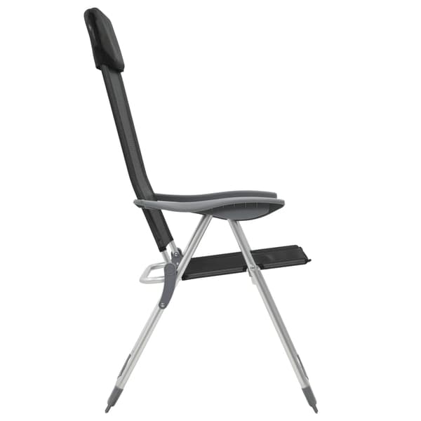 vidaXL foldbare campingstole, sæt med 4, sort, aluminium