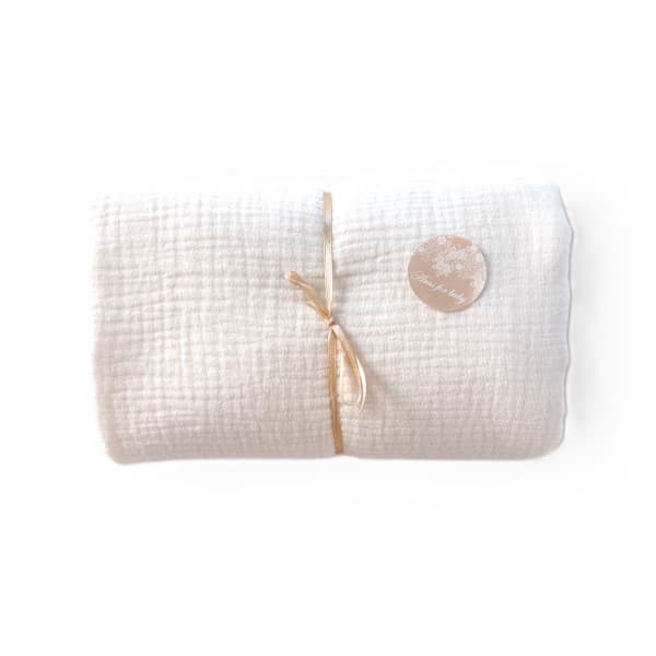 Muslin-stræklagen til tremmeseng 100*50 (latte)