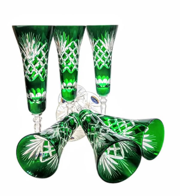 Smaragdkrystal Champagneglas 170 ml Ananas