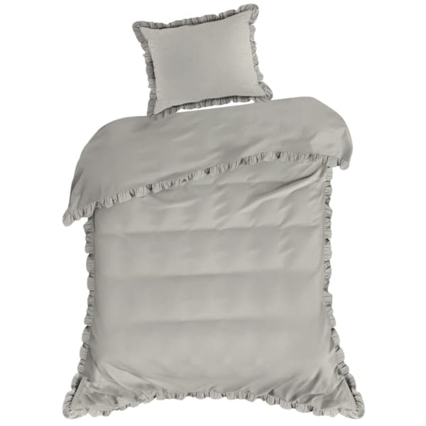 Beige FRILL bäddset 140x200 cm bomull