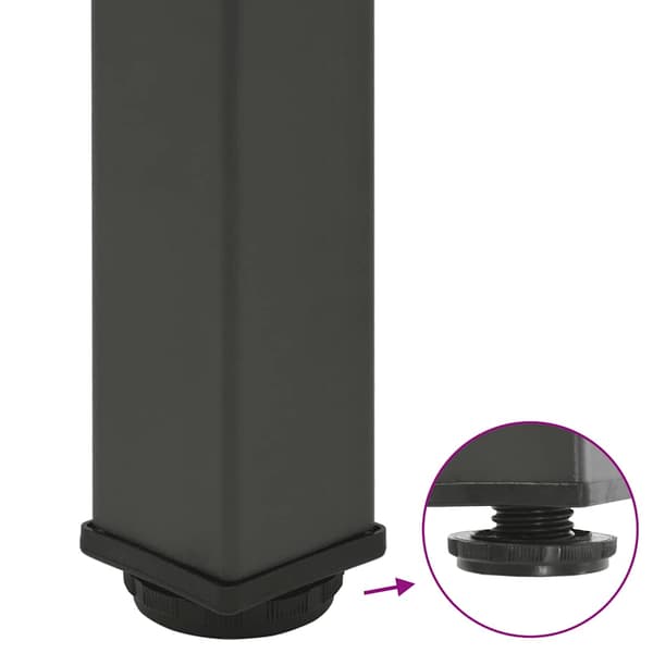vidaXL Soffbordsben, 4 st, Antracit, 90-92 cm, Stål