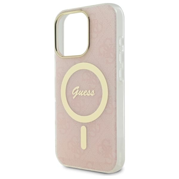 Guess IML 4G MagSafe-etui til iPhone 16 Pro, lyserød