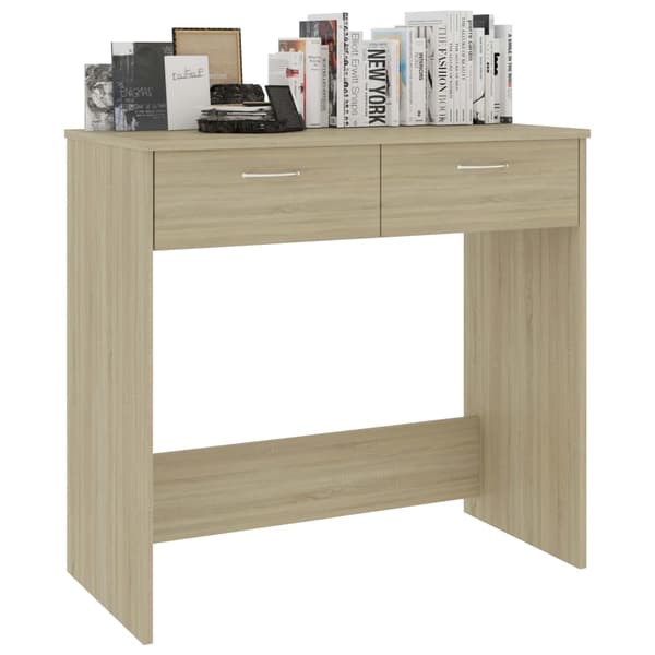 vidaXL skrivebord, Sonoma eg, 80x40x75 cm, spånplade