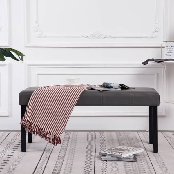 vidaXL bænk, 106 cm, grå kunstlæder