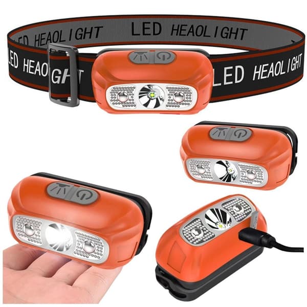 LED-otsalamppu, kaksi tilaa, USB-lataus