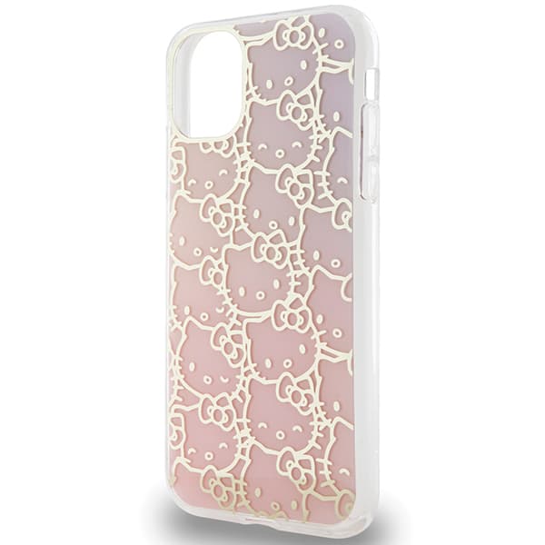 Hello Kitty IML Gradient Electrop Crowded Kitty Head-cover til iPhone 11 / Xr, lyserød