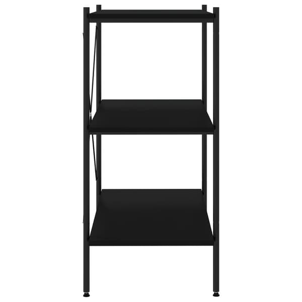 vidaXL 3-lags hylde, sort, 80x40x92 cm