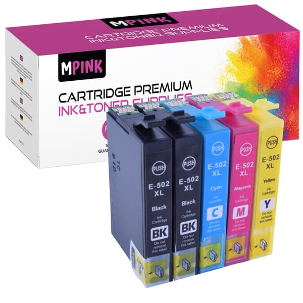 5x blækpatroner til Epson GP-E502XL CMYKK