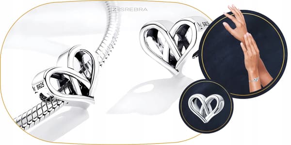 Berlocker hjärtvävda silver 925 pärlhänge silverberlocker berlocker 925