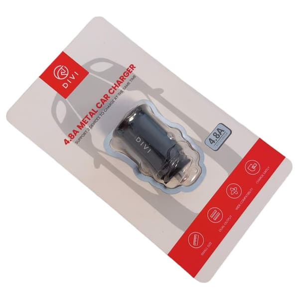 24W/4.8A USB-billaddare svart