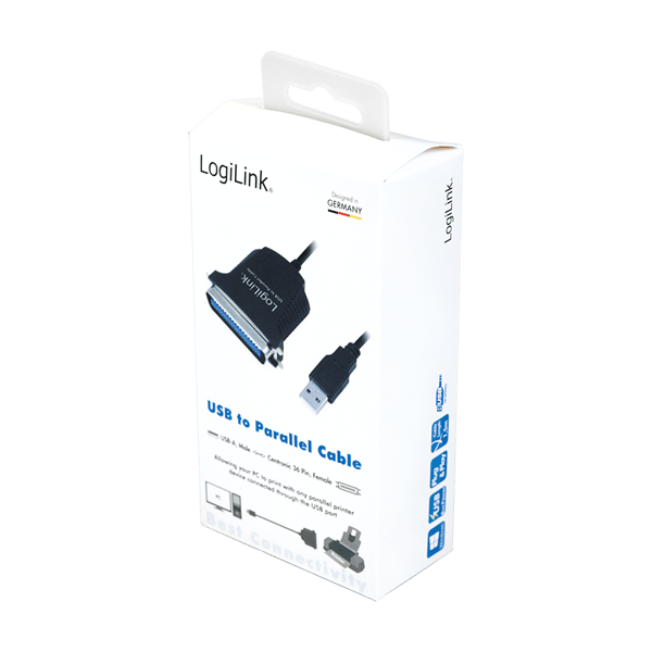 USB-tulostinsovitin, LogiLink Centronics36 1,8 m EPP, ECP, kaksisuuntainen