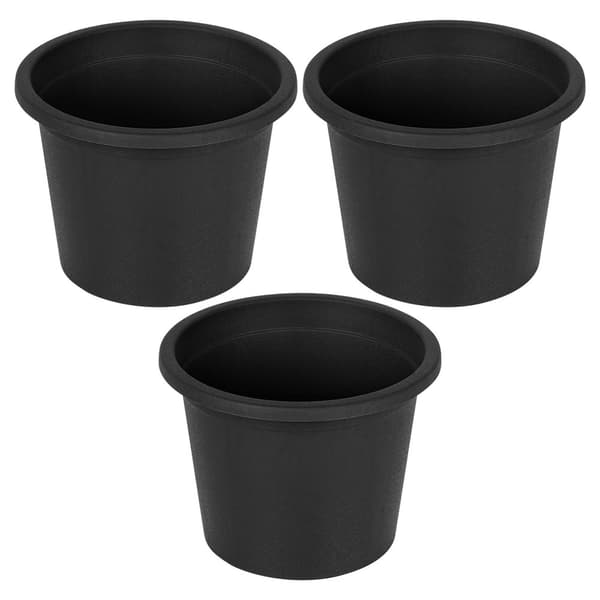 Havepotte plast sort rund 14,5 cm 3 stk.