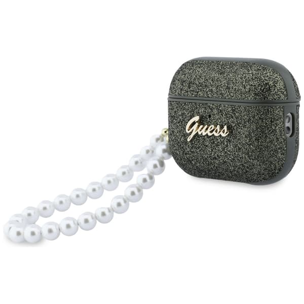Guess Glitter Pearl Strap-etui til AirPods Pro 3 khaki