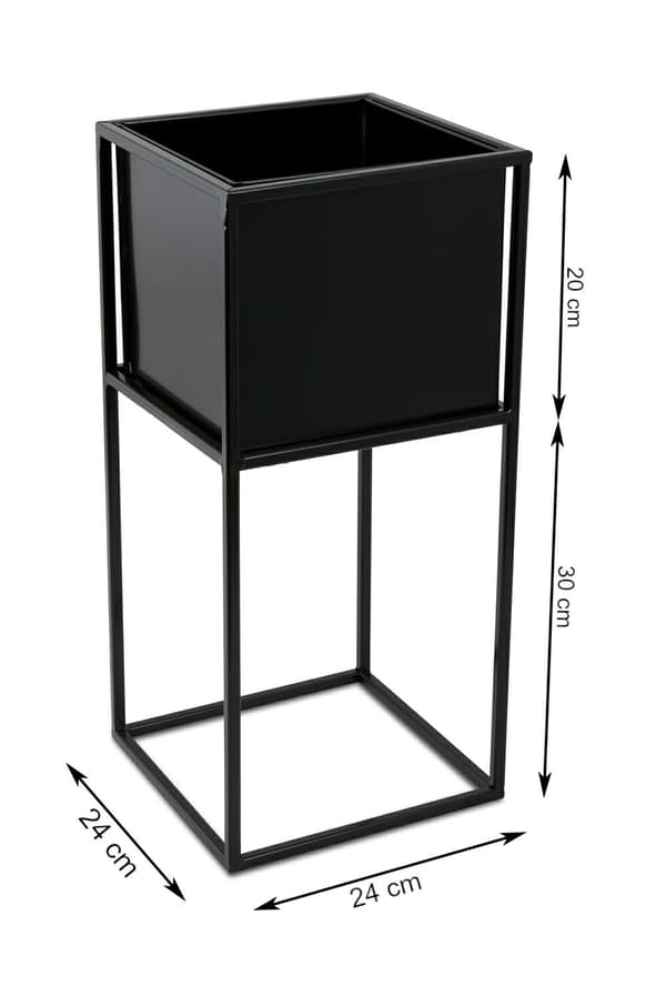 Modern svart blomställning 50 cm