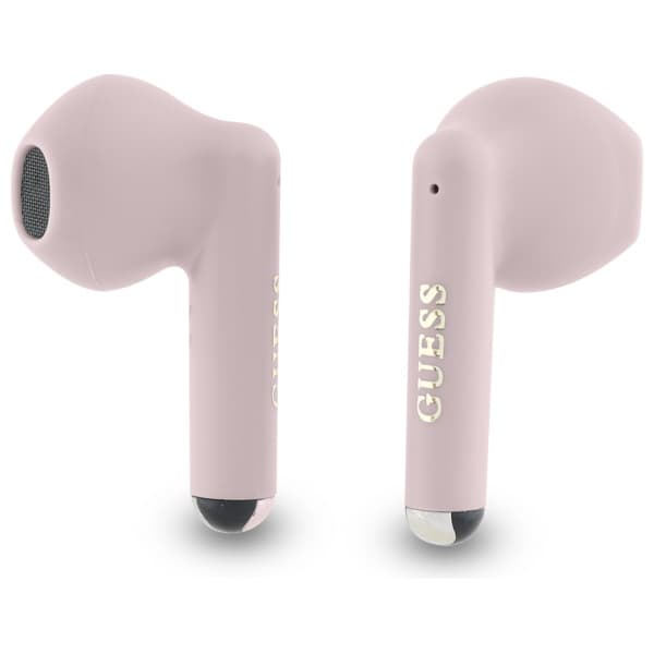 Guess Tryckta Klassiska Logotyp TWS Bluetooth-hörlurar + Dockningsstation, Rosa