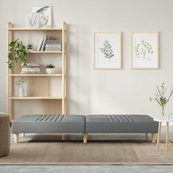 vidaXL Bäddsoffa, ljusgrå, klädd i tyg