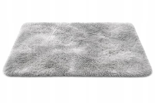 Mjuk fluffig matta 60x120cm halkfri för vardagsrum sovrum grå