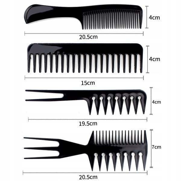 Set med 10 hårstylingkammar + fodral