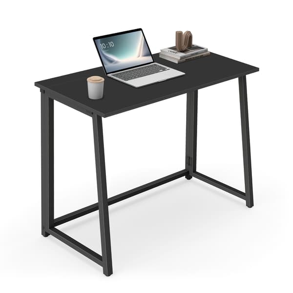 Hopfällbart datorbord, perfekt för sovrum eller kontor, 80 x 40 cm - Svart