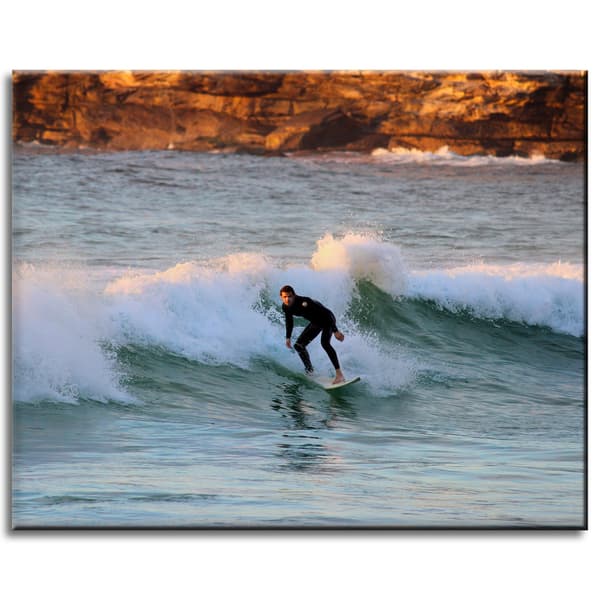 Canvastaulu Surffaaja aallolla, 50x40 cm