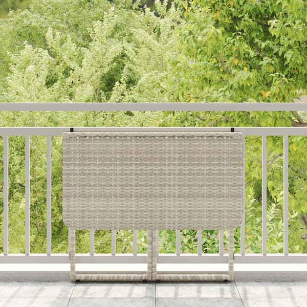 vidaXL foldbart havebord lysegrå 90x51x75 cm polyrattan
