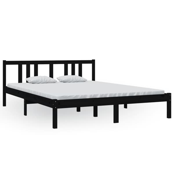 vidaXL sengestel sort massivt træ 150x200 cm