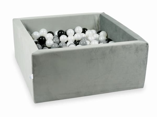 Tør boldbane 400 dele 90x90x40 Fløjlsgrå: sort, grå, perlemor