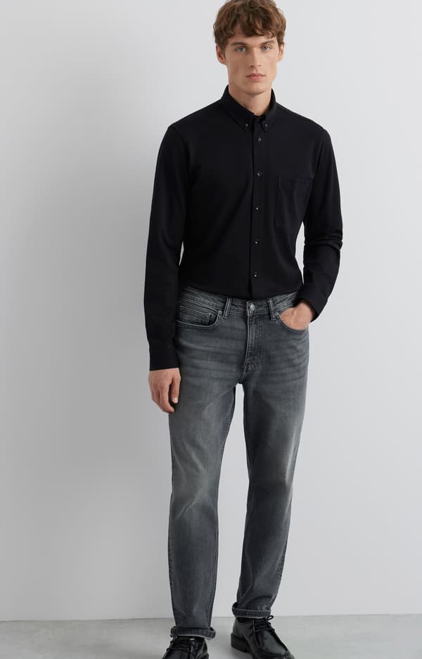 Slim fit strikskjorte S