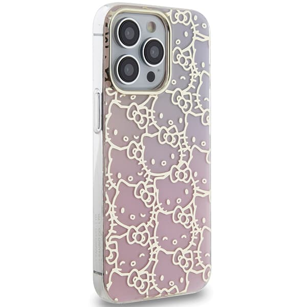 Hello Kitty IML Gradient Electrop Crowded Kitty Head-skal till iPhone 13 Pro Max, rosa