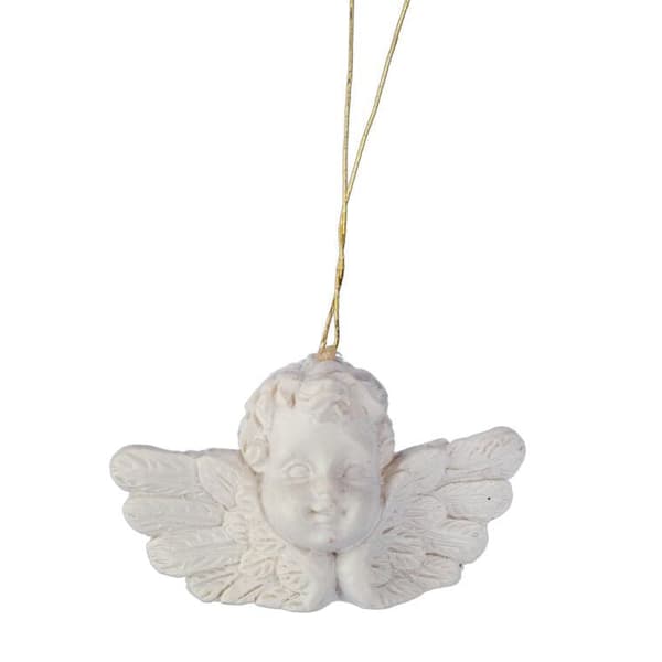 Julenglevibringer hvide 8 styk polyresin 3,5x5 cm julepynt
