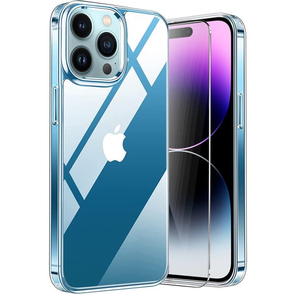 Premium Armor Slim 2mm coversæt til iPhone 14 Pro Max, klar + glas