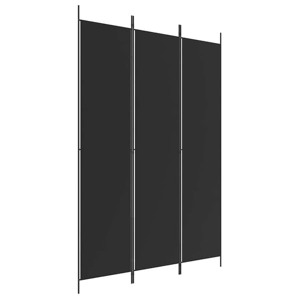 vidaXL 3-panels rumdeler, sort, 150x220 cm, stof
