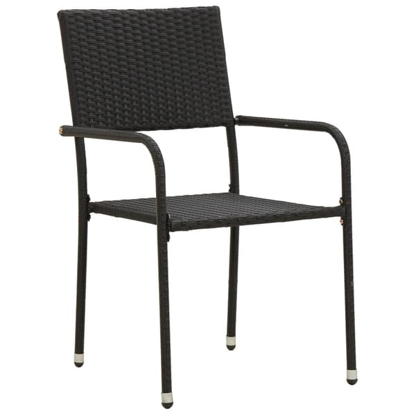 vidaXL havemøbelsæt i 3 dele i polyrattan, sort