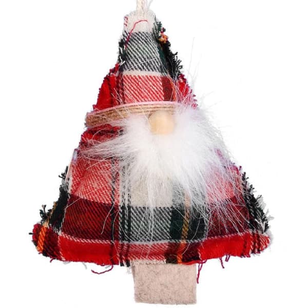 Julepynt stofophæng 12 cm rød