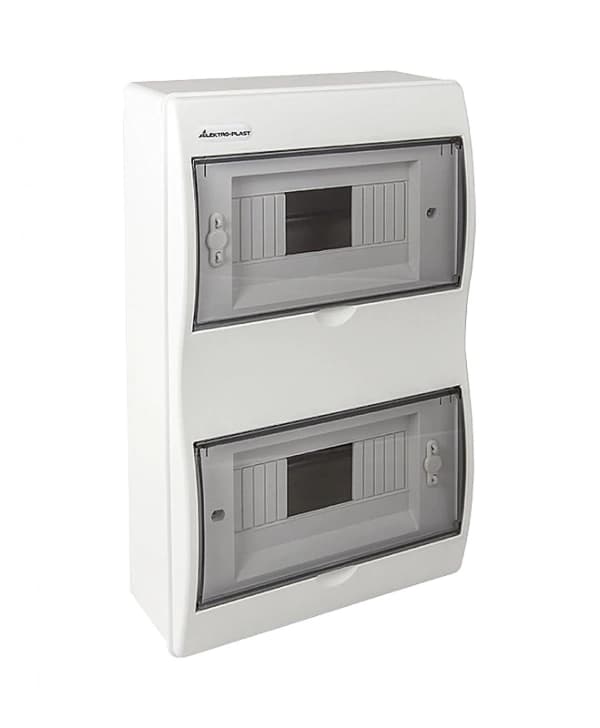 Elfordelingstavle til overflademontering 2x8 N+PE 16 ABS PC IP40 Hvid
