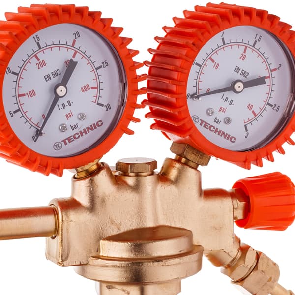 PROPAN BUTAN LPG-FLASKEREGULATOR 2 TRYCKMÄTARE MÄSSINGSVENTIL