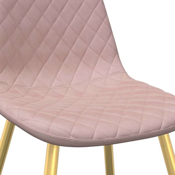 vidaXL Matstolar, set om 4, rosa, klädda i sammet