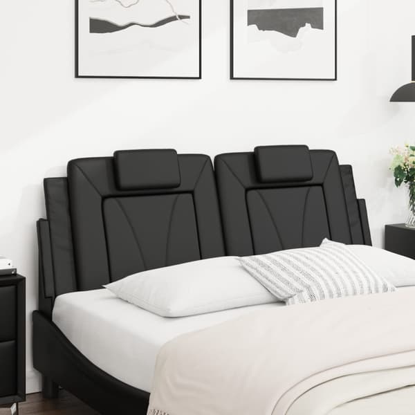 vidaXL hovedgærdehynde, sort, 140 cm, kunstlæder